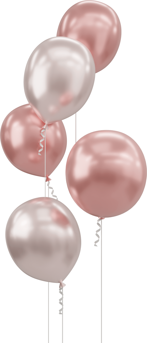 Pink and White Balloons